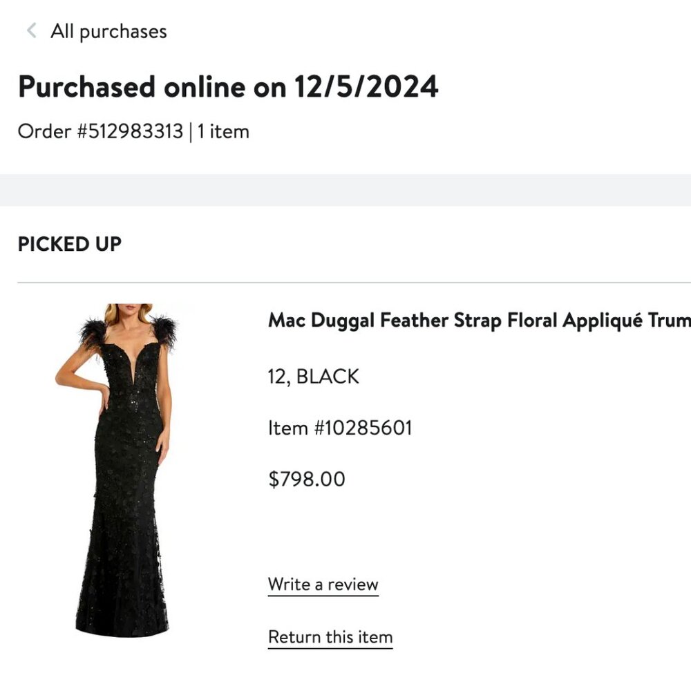 MAC DUGGAL BLACK EVENING DRESS